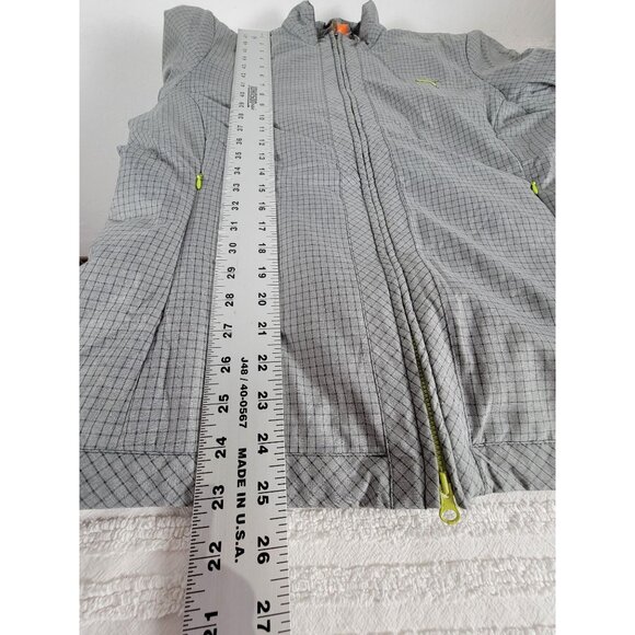 Puma Womens Gray & Yellow Checkered Full-Zip Jacket Size XL Lightweight Sports - Picture 8 of 8
